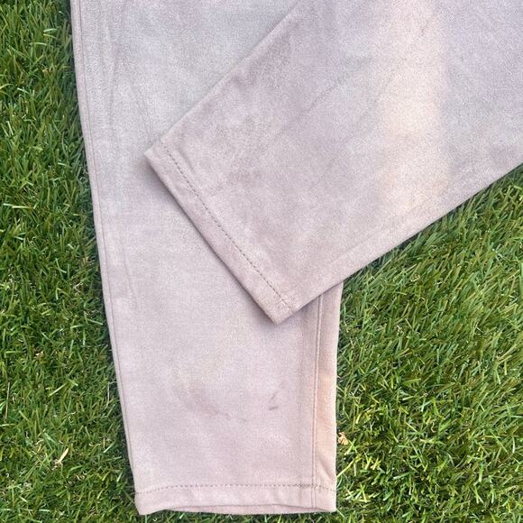 Nine West Vintage America Boho Skinny Western Cowgirl Velvet Suede Khaki Pants 8 - Picture 3 of 9